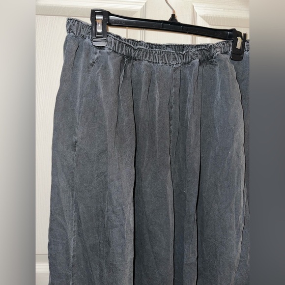 Free People women’s dark grey wide leg pants L contemporary boho - Picture 4 of 10